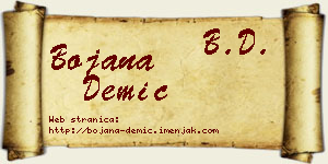 Bojana Demić vizit kartica